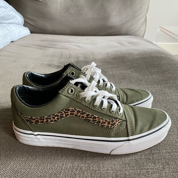 army green vans with leopard